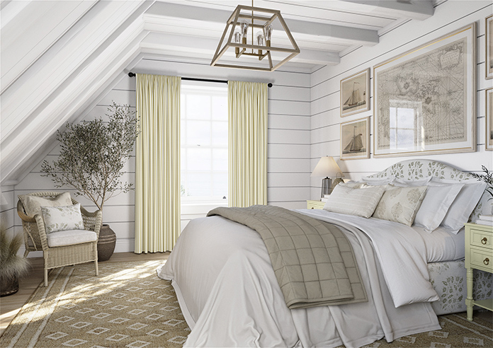 Lace Stripes, Saffron - Made to Measure Curtains - Image 7